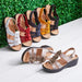 Ancient Energy women's hollow wedge heel fish mouth casual sandals in size 43, featuring open toe design and large fit.