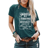 Ancient Energy ladies blouse with letter printing, round neck, short sleeves, casual T-shirt for women.
