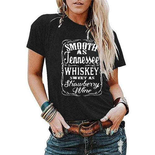 Ancient Energy ladies blouse featuring letter printing, round neck, short sleeves, casual T-shirt for women.