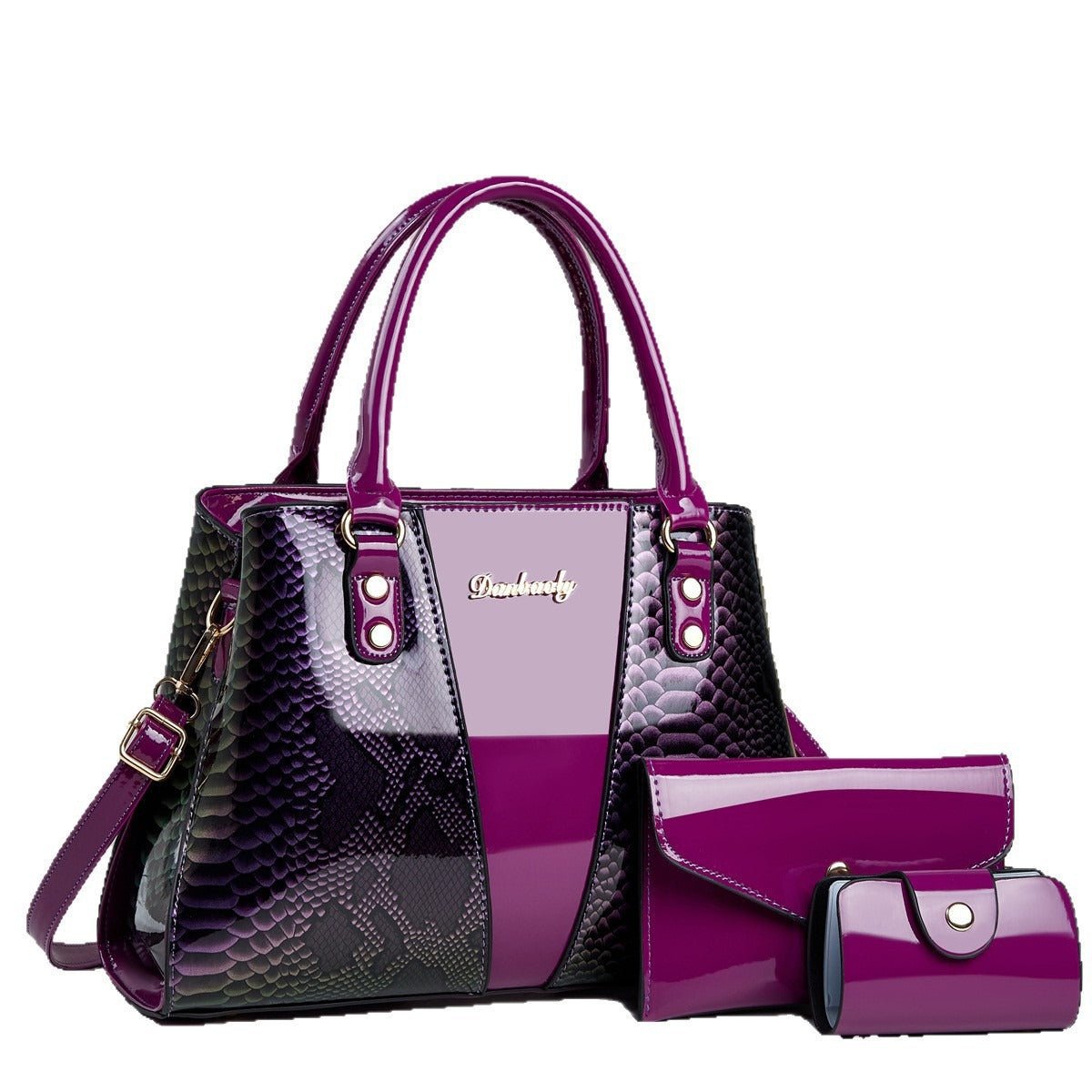 Ancient Energy large-capacity shoulder and crossbody bag with a stylish snakeskin pattern tote handbag.