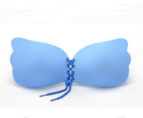 Ancient Energy large size strapless adhesive push-up bra for women, invisible sticky bra with rabbit design, seamless lingerie.