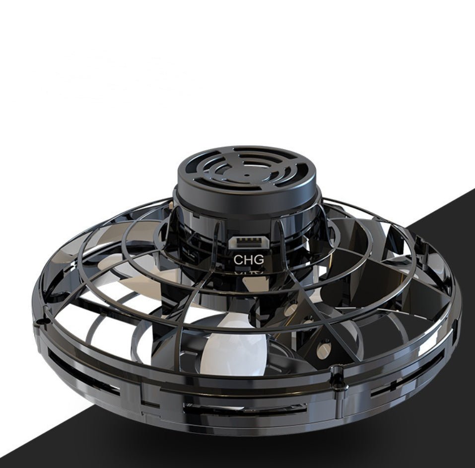 Ancient Energy LED UFO flying helicopter spinner toy for kids with colorful lights and spinning action, suitable for outdoor play.