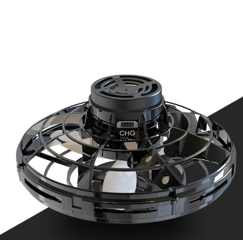 Ancient Energy LED UFO flying helicopter spinner toy for kids with colorful lights and spinning action, suitable for outdoor play.