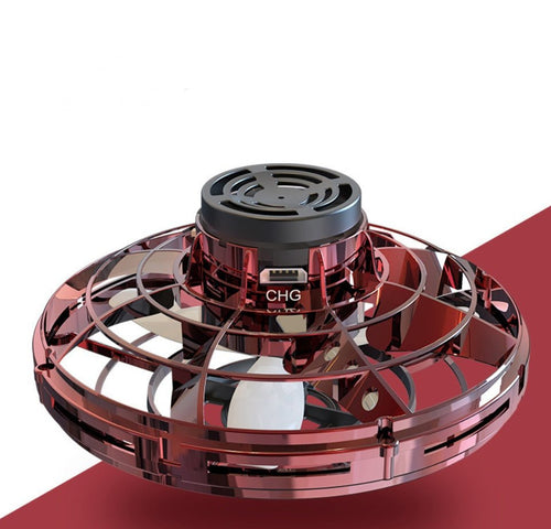 Ancient Energy LED UFO flying helicopter spinner toy for kids with colorful lights and spinning motion.