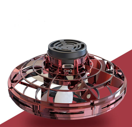 Ancient Energy LED UFO flying helicopter spinner toy for kids with colorful lights and spinning motion.