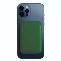 Luxury magnetic leather card holder wallet case for iPhone 14 Pro Max, 13, 12 by Ancient Energy, featuring sleek design and card slots.