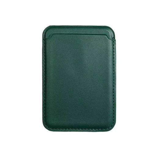 Luxury magnetic leather card holder wallet case for iPhone 14 Pro Max, 13, 12 by Ancient Energy, with card slots and sleek design.