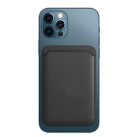 Luxury magnetic leather card holder wallet case for iPhone 14 Pro Max, 13, 12 by Ancient Energy, featuring sleek leather design with card slots.