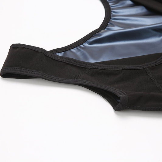 Men's neoprene sauna waist trainer shapewear corset vest by Ancient Energy, designed to contour the waist and enhance body shaping.