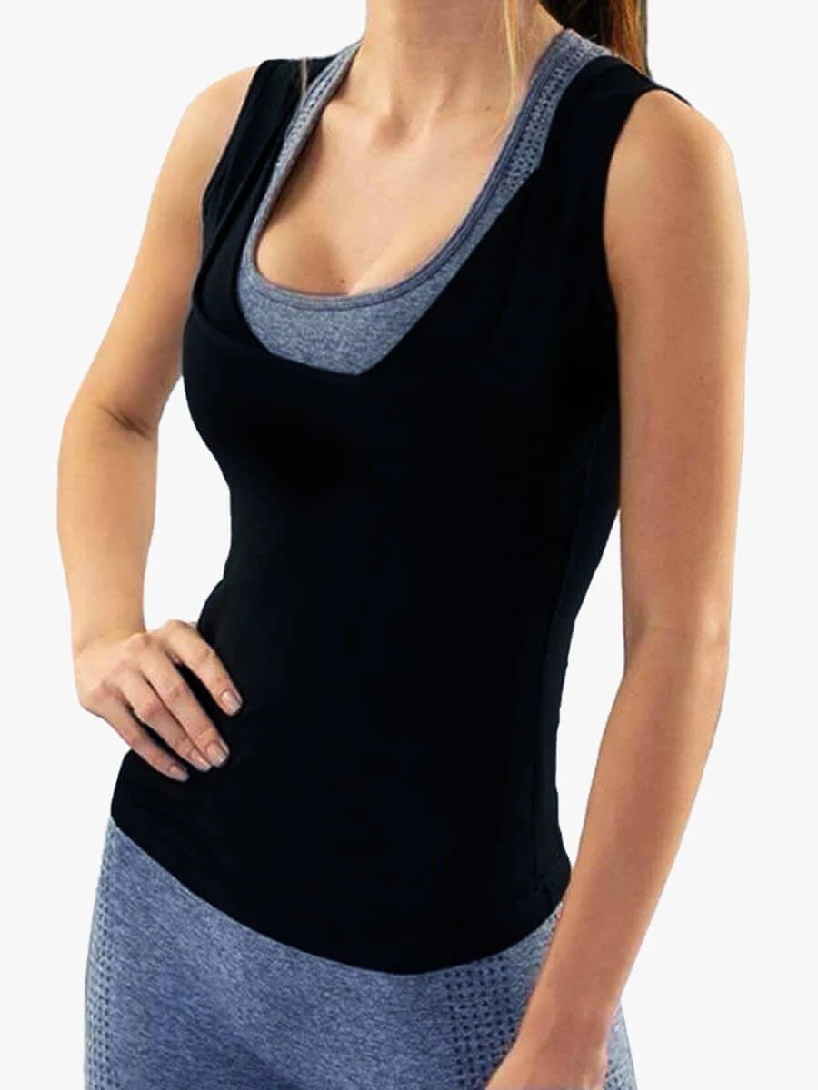 Men's neoprene sauna waist trainer shapewear corset vest by Ancient Energy, designed to shape the waist and promote sweating.