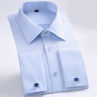 Men's Ancient Energy business shirt in light blue, featuring a classic collar and button-up front, tailored fit.