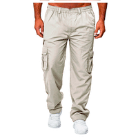 Men's casual loose straight cargo pants by Ancient Energy with multiple pockets, made from comfortable, lightweight fabric.
