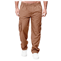 Men's casual cargo pants by Ancient Energy with multiple pockets, loose fit, and straight-leg design, shown in dark fabric.