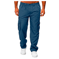 Men's casual cargo pants by Ancient Energy, loose straight-fit with multiple pockets, shown in a relaxed fit style.