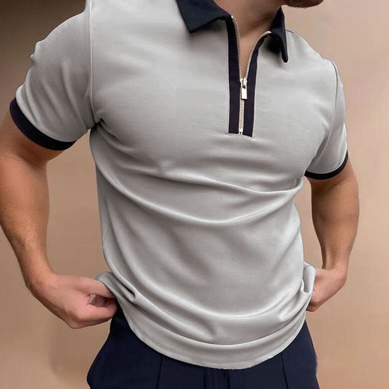 Men's solid color polo shirt by Ancient Energy, short-sleeved summer men's clothing, casual and stylish men’s fashion.