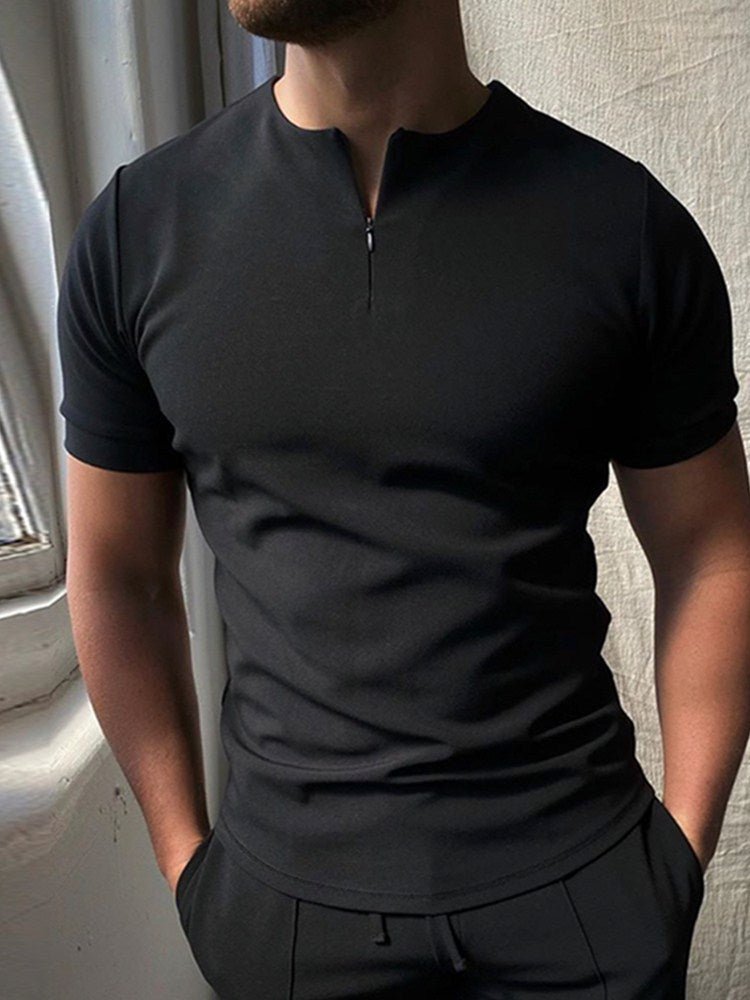 Men's solid color polo shirt by Ancient Energy, short-sleeved summer shirt, casual men's clothing.