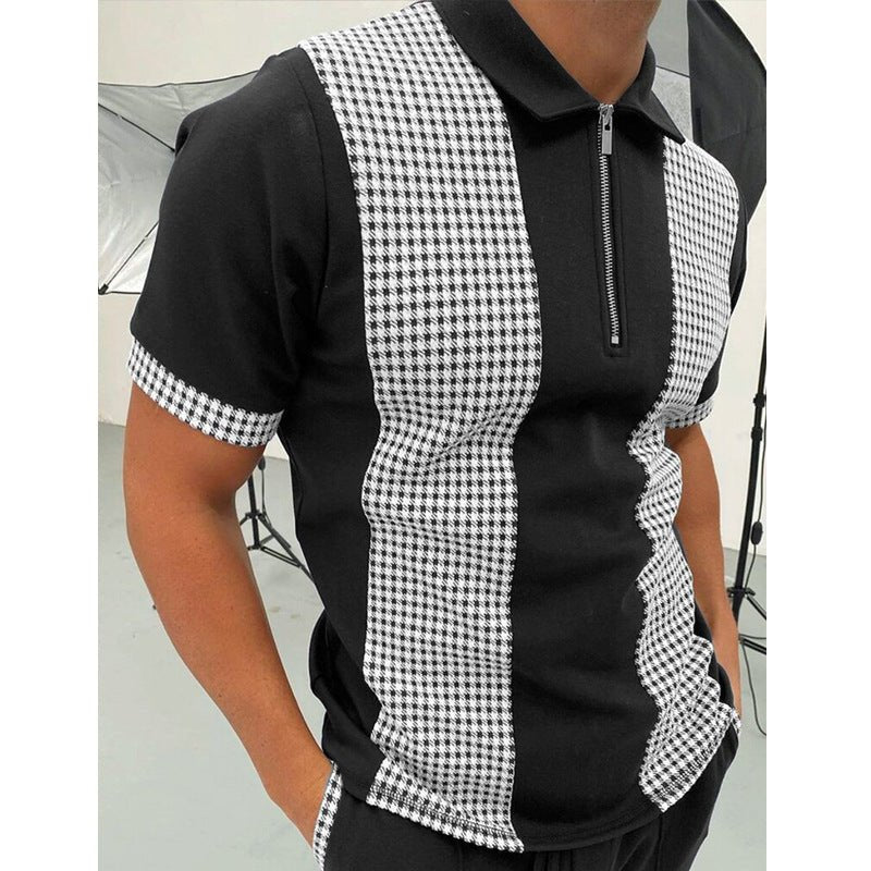 Men's solid color polo shirt by Ancient Energy, short-sleeved summer clothing for men, casual men's fashion top.