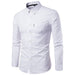 Slim fit men's long sleeve dress shirt by Ancient Energy, Korean style, with a classic collar and tailored design.