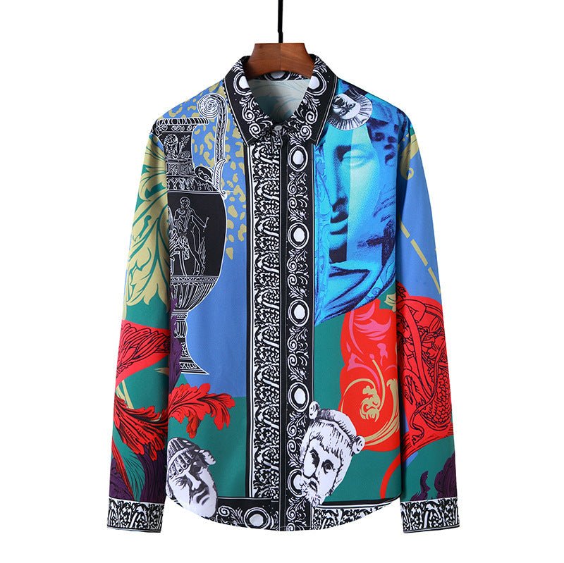 Men's printed shirts by Ancient Energy featuring Ouma Court style, new arrivals with vibrant patterns and classic fit.