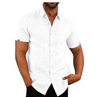 Ancient Energy men's short sleeve summer solid shirt, casual loose fit tee with round neckline, lightweight and breathable fabric.