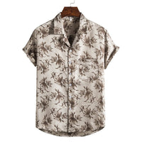 Men's short-sleeved beach shirt by Ancient Energy with new printed design, casual summer T-shirt.