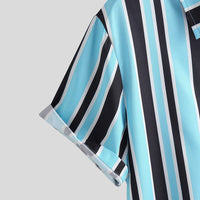 Men's striped shirt by Ancient Energy featuring a classic design, with a collar and button-up front, stylish and casual.