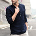 Men's vintage white linen shirt with button closure by Ancient Energy, shown on a mannequin with a casual style.