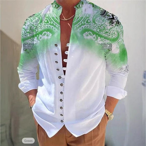 Men's fashion 3D printed shirt top by Ancient Energy featuring a modern, colorful design and casual fit.