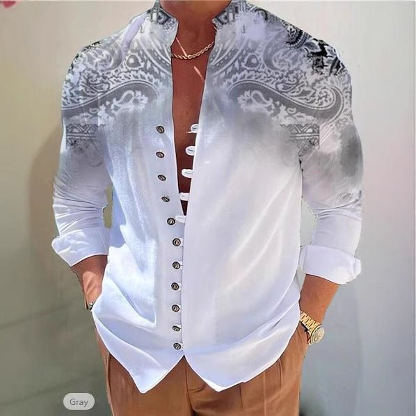 Men's fashion 3D printed shirt top by Ancient Energy featuring vibrant, intricate design and modern style.