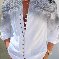 Men's fashion 3D printed shirt top by Ancient Energy featuring intricate designs in vibrant colors.