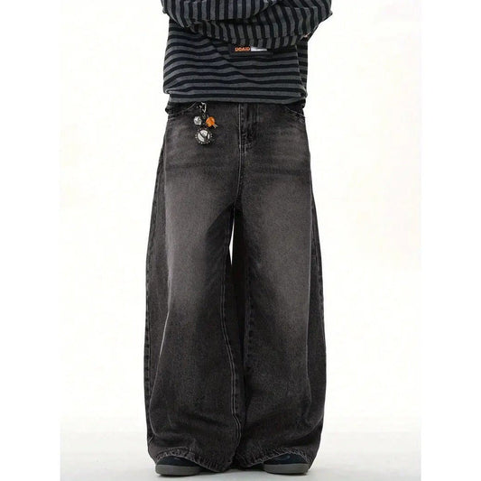 Men's high-street relaxed wide-leg pants by Ancient Energy, premium-looking versatile casual trousers in a comfortable fit.