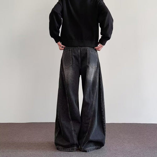 Men's relaxed high-street wide-leg pants by Ancient Energy, showcasing a premium, versatile casual style with a comfortable fit.