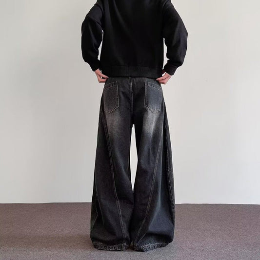 Men's relaxed high-street wide-leg pants by Ancient Energy, showcasing a premium, versatile casual style with a comfortable fit.
