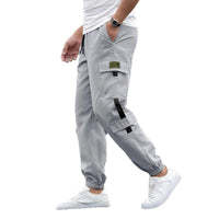 Mens retro jogger casual work pants by Ancient Energy, featuring a relaxed fit with elastic waistband and tapered legs.