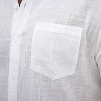 Men's short-sleeve cotton shirt with a pocket by Ancient Energy, featuring a casual fit and classic design.
