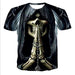 Men's Skull 3D T-shirt by Ancient Energy featuring a detailed skull graphic on black fabric.