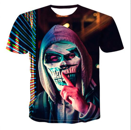 Men's 3D Skull T-shirt by Ancient Energy featuring a detailed skull graphic on a black cotton T-shirt.