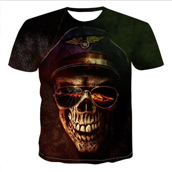 Men's 3D Skull T-shirt by Ancient Energy featuring a bold skull graphic on black fabric.