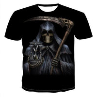 Men's 3D skull T-shirt by Ancient Energy, featuring a detailed skull graphic on a casual T-shirt.