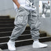 Ancient Energy men's multi-pocket cargo pants with drawstring waist, casual hip-hop style, outdoor streetwear sports trousers