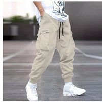 Men's cargo pants by Ancient Energy featuring multiple pockets, casual hip-hop style, drawstring waist, ideal for outdoor streetwear and sport.