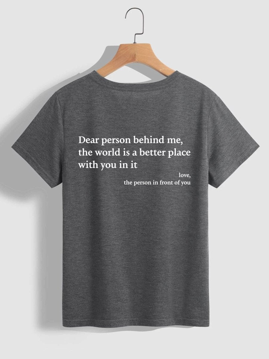 Ancient Energy women's fashion letter T-shirt with round neck, short sleeves, featuring slogan design and casual style.