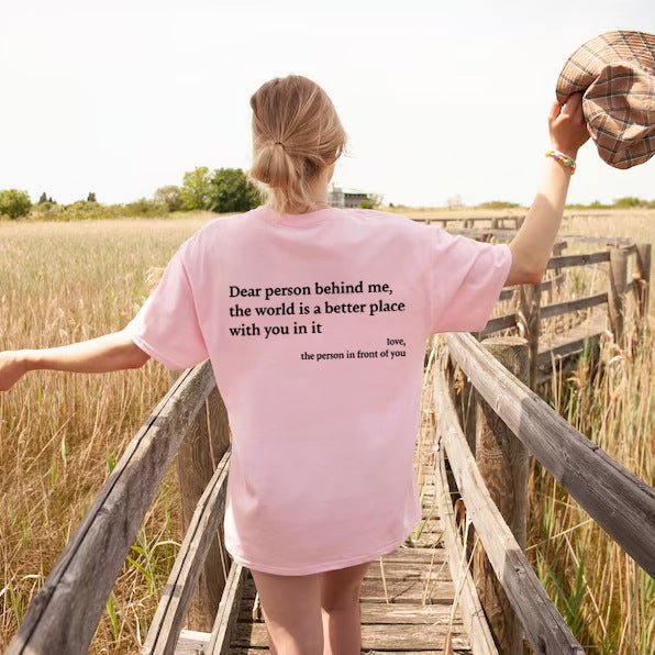 Ancient Energy women's letter T-shirt with round neck, short sleeves, and slogan print, casual fashion top.