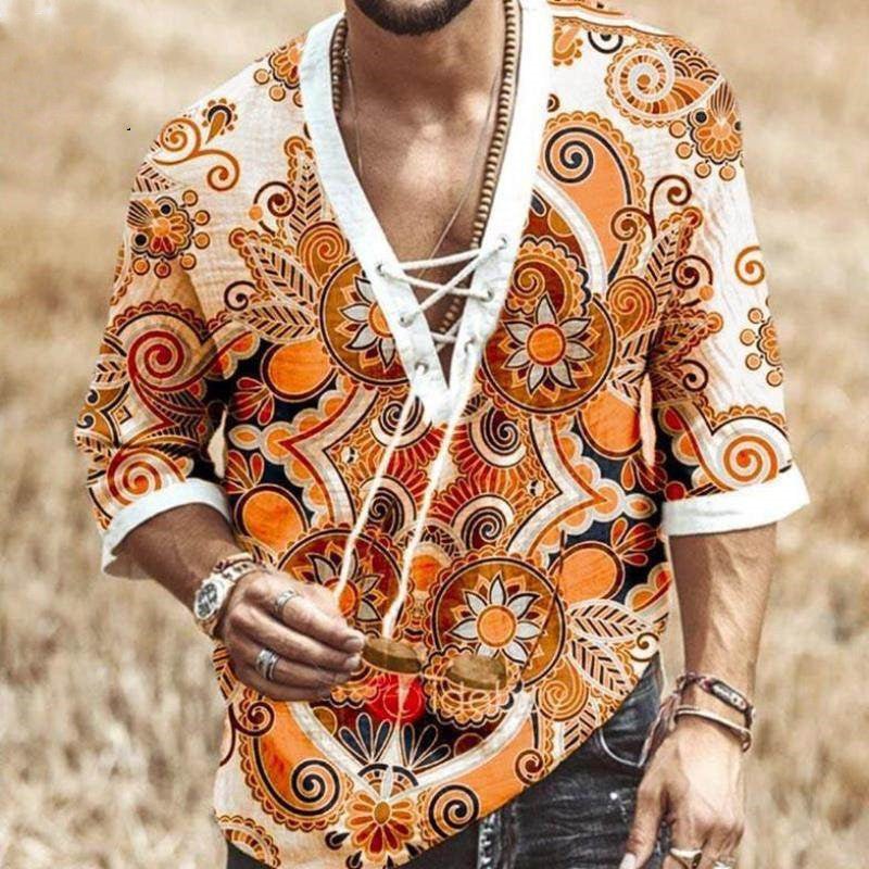Loose fit men's T-shirt in hot style from Ancient Energy, large size, casual shirt with a relaxed fit, black color, front view.
