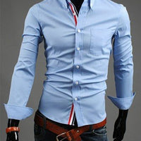 Men's long-sleeved shirt by Ancient Energy, featuring a casual fit and classic design, shown in a neutral color.