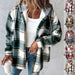 Ancient Energy women's plaid hooded jacket with casual style, button pockets, suitable for autumn and winter wear.