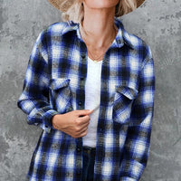 Ancient Energy women's plaid spring shirt with turndown collar, mid-length loose blouse, perfect for casual spring wear.