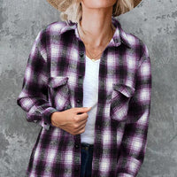Ancient Energy women's plaid spring shirt, mid-length loose blouse with turndown collar, casual and stylish clothing.