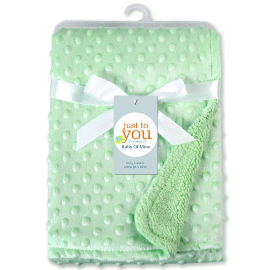 Ancient Energy Polar Dot baby blanket, soft swaddle wrap with polka dots for newborns, cozy bedding for infants.