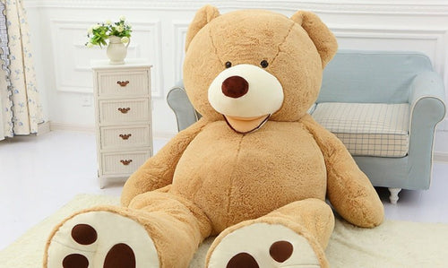 Realistic plush bear toy by Ancient Energy, soft and safe, with charming features and detailed fur for cuddling and play.